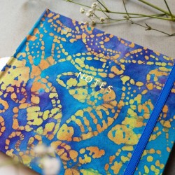 Carnet de notes artisanal carré avec tissu