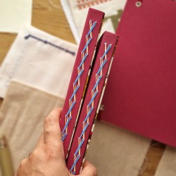 Carnet vintage couture, broderie, laine