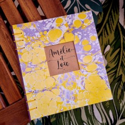 Livre d'or / Album photo artisanal fait main, unique, sur mesure, papier divers couture belge