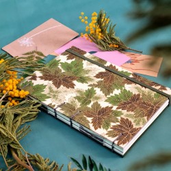 Carnet de note A5 artisanal feuille japanese chiyogami