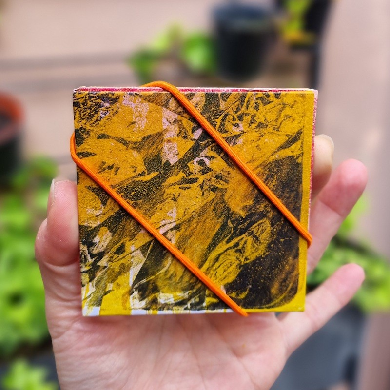 Carnet serpent gelli printing (Atelier de création d'un)
