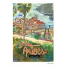 Antibes illustrée, Affiche A4, reproduction de dessin fait main sur papier recyclé, la promenade Amiral de Grasse