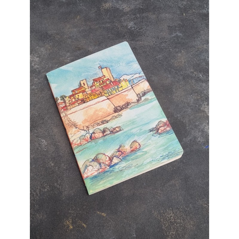 Carnet A5 de note illustration Antibes - reproduction dessins fait main