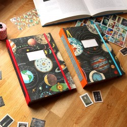 Carnet astronomie avec feuilles recyclées