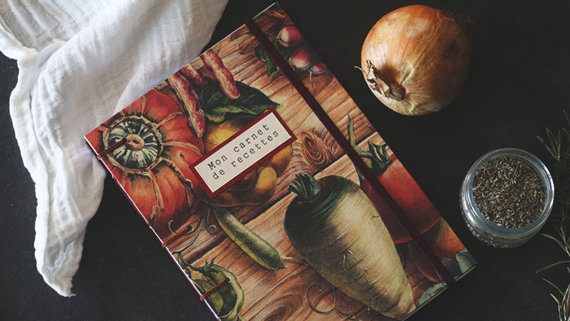 Un carnet de recettes à remplir